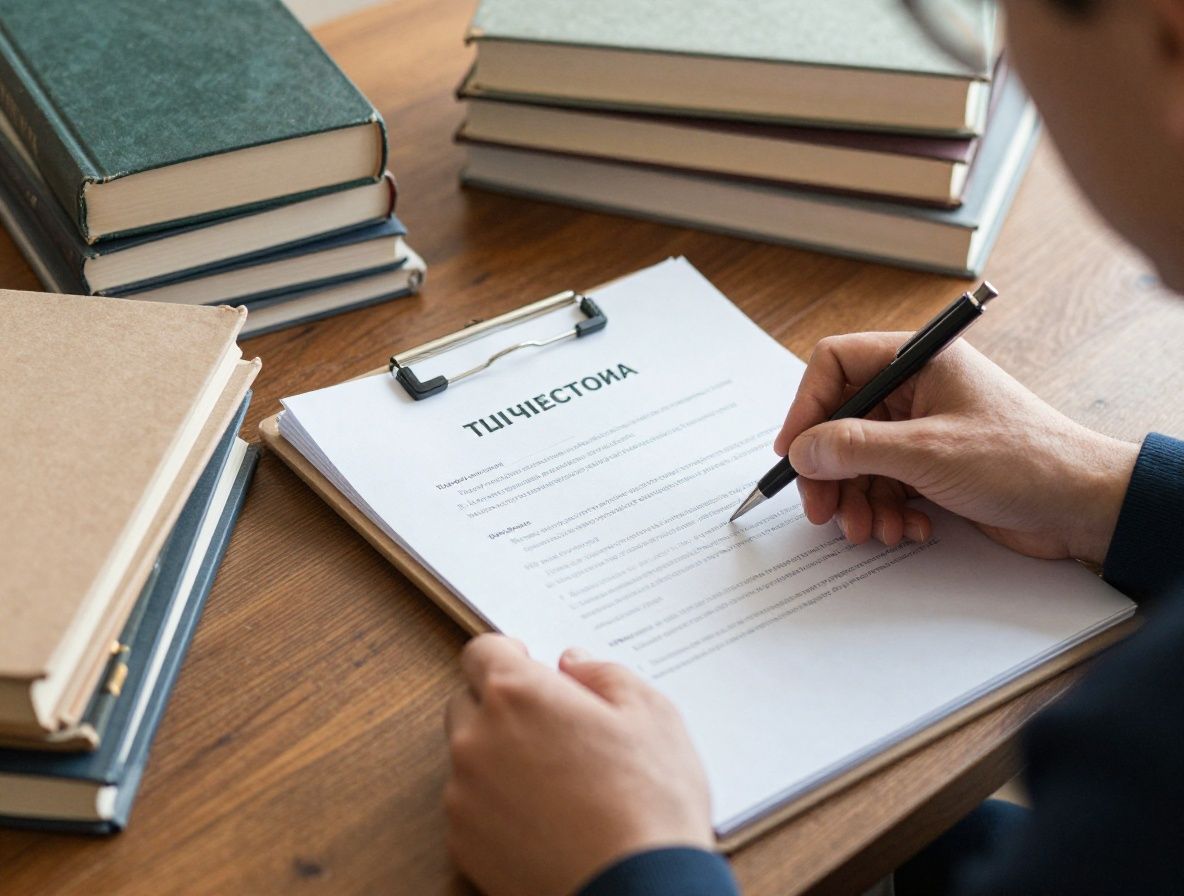 Психолог изучает этический кодекс в документах, крупный план рабочего стола с книгами и ноутбуком